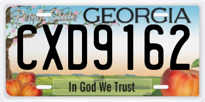 GA license plate CXD9162
