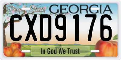 GA license plate CXD9176