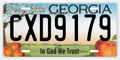 GA license plate CXD9179
