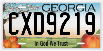 GA license plate CXD9219