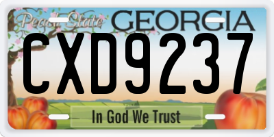 GA license plate CXD9237