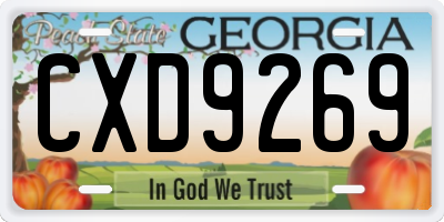 GA license plate CXD9269
