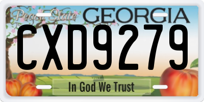 GA license plate CXD9279