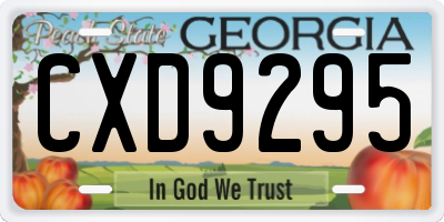 GA license plate CXD9295