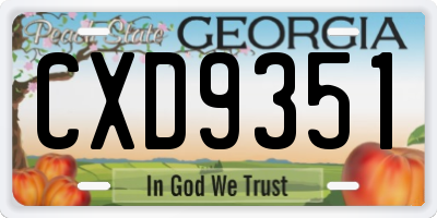 GA license plate CXD9351