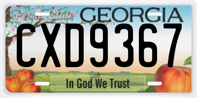 GA license plate CXD9367
