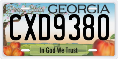 GA license plate CXD9380