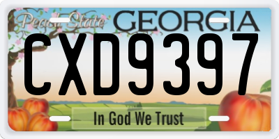 GA license plate CXD9397
