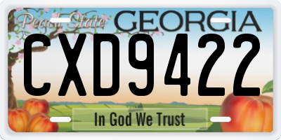 GA license plate CXD9422