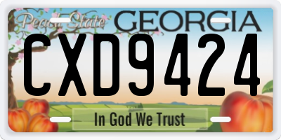 GA license plate CXD9424