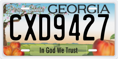 GA license plate CXD9427