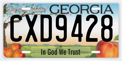 GA license plate CXD9428