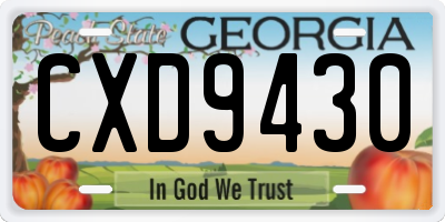 GA license plate CXD9430