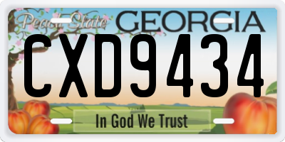 GA license plate CXD9434