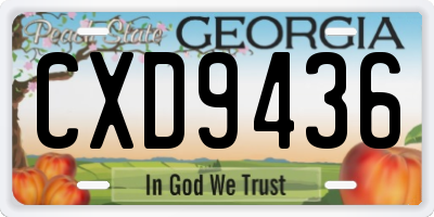 GA license plate CXD9436