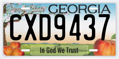 GA license plate CXD9437