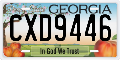 GA license plate CXD9446