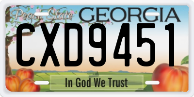 GA license plate CXD9451