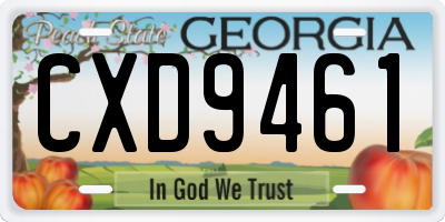 GA license plate CXD9461
