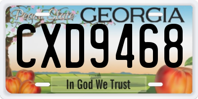 GA license plate CXD9468