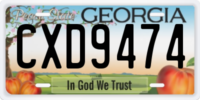 GA license plate CXD9474