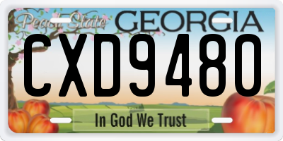 GA license plate CXD9480