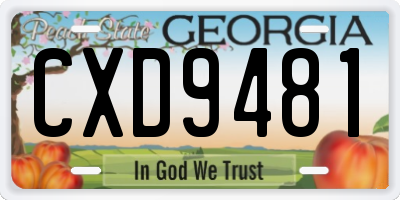 GA license plate CXD9481