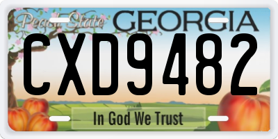 GA license plate CXD9482