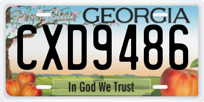 GA license plate CXD9486