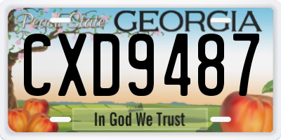 GA license plate CXD9487