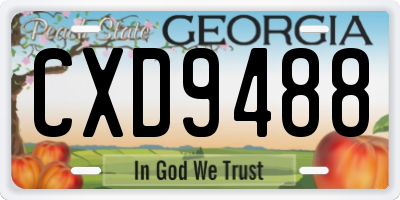 GA license plate CXD9488