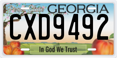 GA license plate CXD9492