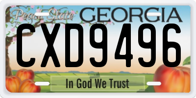 GA license plate CXD9496