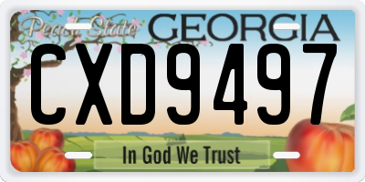 GA license plate CXD9497