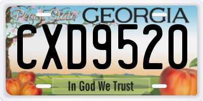 GA license plate CXD9520