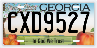 GA license plate CXD9527