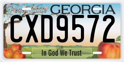 GA license plate CXD9572