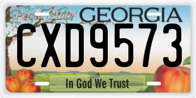 GA license plate CXD9573