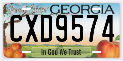 GA license plate CXD9574