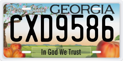 GA license plate CXD9586