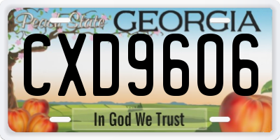 GA license plate CXD9606