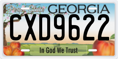 GA license plate CXD9622