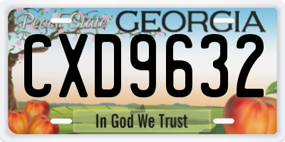 GA license plate CXD9632