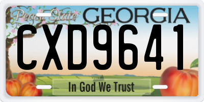 GA license plate CXD9641