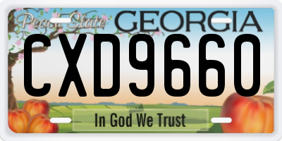 GA license plate CXD9660