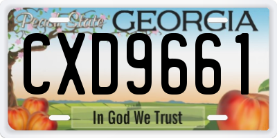 GA license plate CXD9661