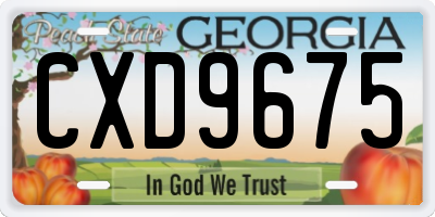 GA license plate CXD9675