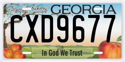 GA license plate CXD9677