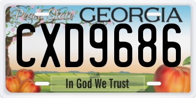 GA license plate CXD9686