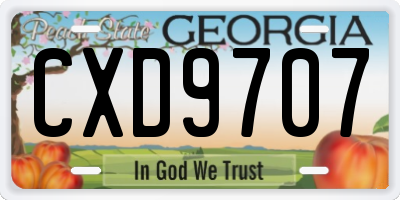 GA license plate CXD9707